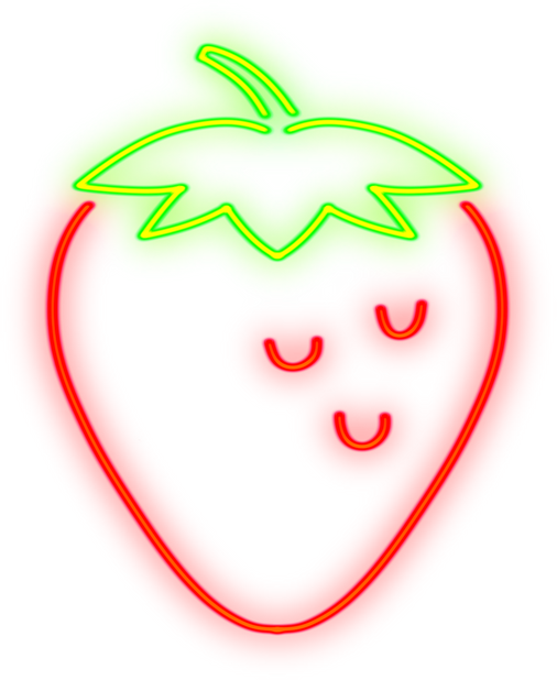 Strawberry Neon Signboard Icon