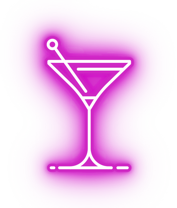 Neon pink martini icon